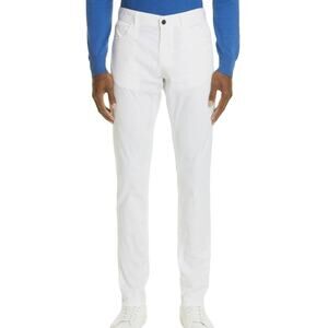 Canali Black Edition NWT Cotton Blend Flat Front Pants White Size 50 (US 34)